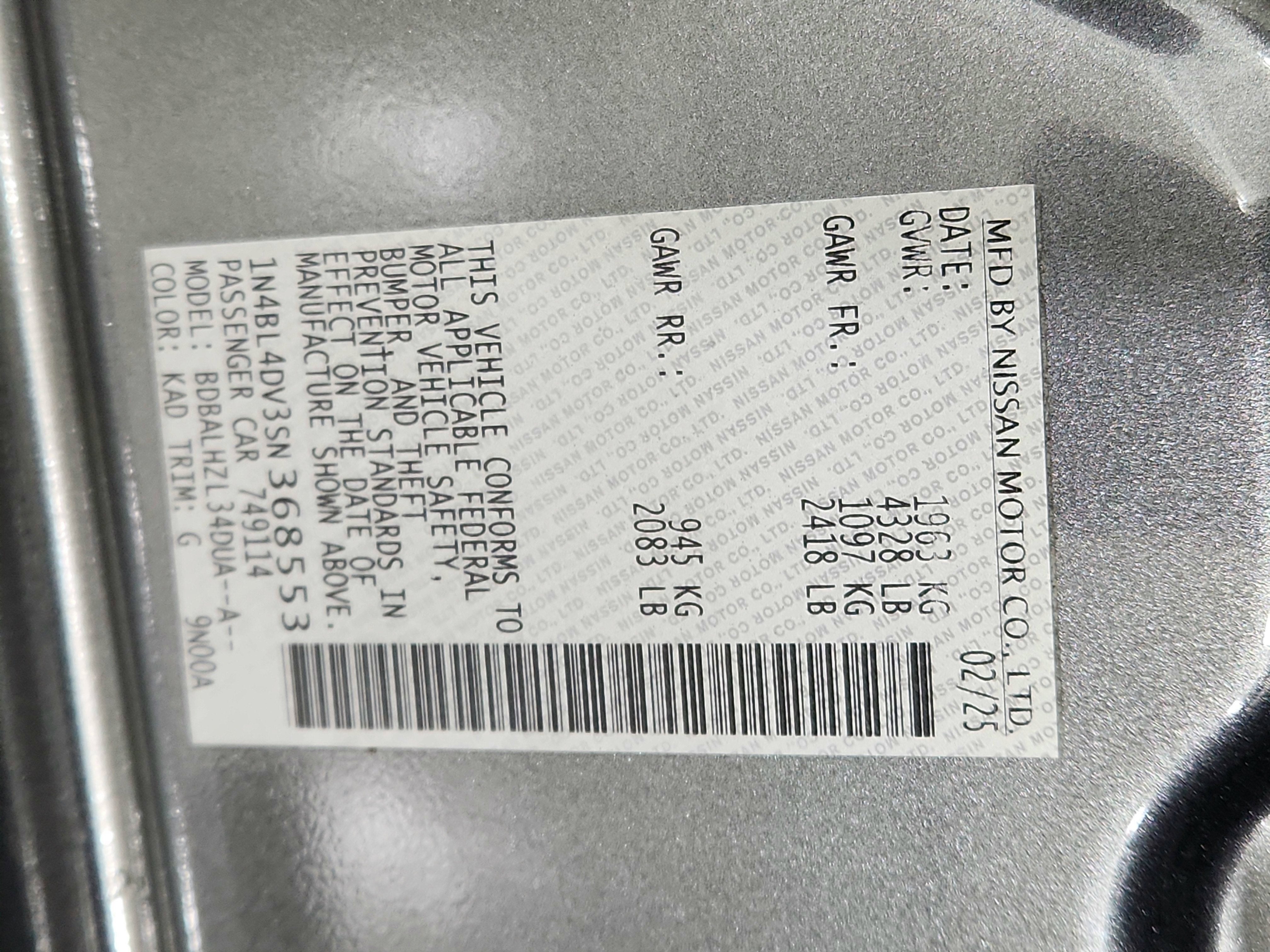 2025 Nissan Altima SV