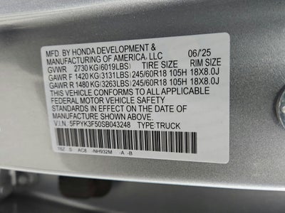 2025 Honda Ridgeline RTL